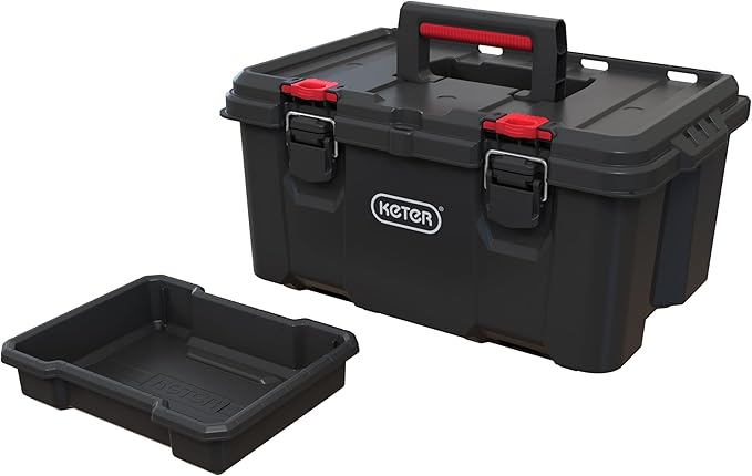 Keter Stack n' Roll Modular DIY Toolbox, Stackable, Lightweight, Durable, Water Resistant, Black