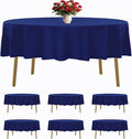 6 Pack Royal Blue Round Tablecloths 108 Inches Table Cloth Stain and Wrinkle Resistant Washable Polyester Table Cover Fabric for Party, Wedding,Dining,and Banquet Decoration