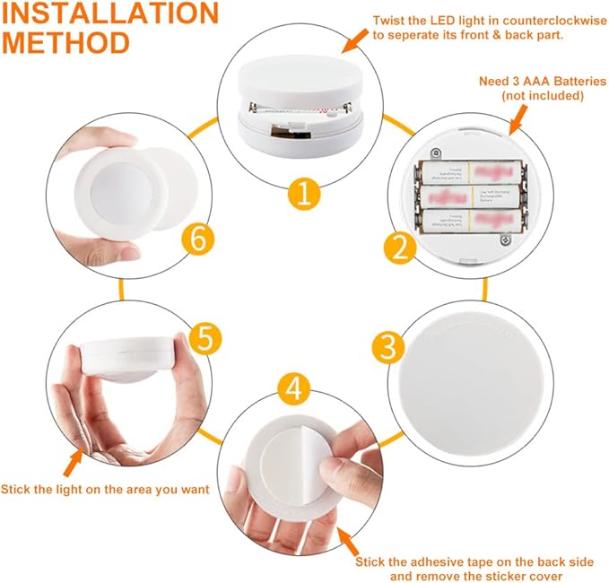 LED Puck Lights - 13 Color RGB, Wireless Remote Control, Battery Powered, Perfect for Under Cabinet & Counter