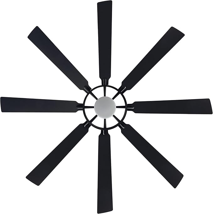 ELEHINSER 72 Inch Ceiling Fan with Lights and 3 Downrods, 8 Plywood Blades, 6-Speed Noiseless Reversible DC Motor, 3CCT, Windmill Ceiling fan for Kitchen Bedroom Living Room, Matte Black