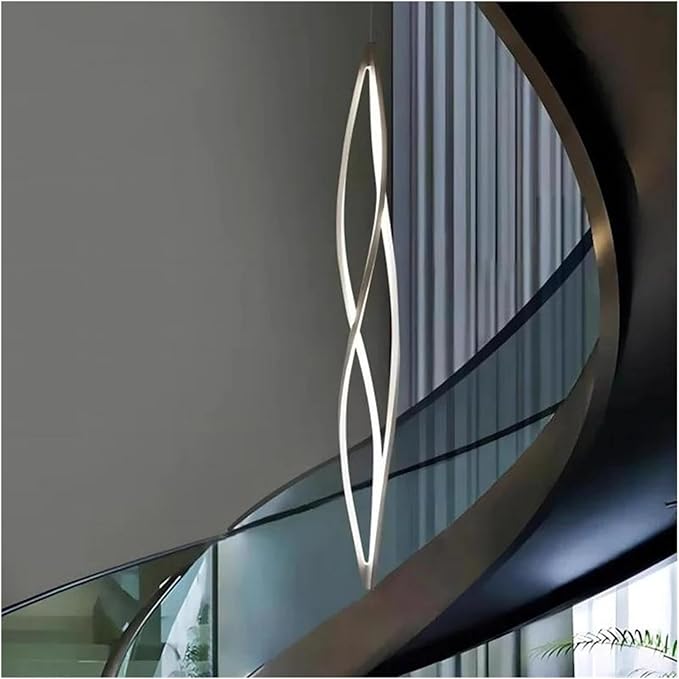 Pendant Lights, Modern Home Decor Led Lights Pendant Light Lamps Forstaircase Chandeliers for Living Room Hanging Indoor Lighting(APP with RC Dimmable,White 180cm)