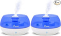 Crane Personal Ultrasonic Cool Mist Humidifier, for Home Bedroom Hotels Travel and Office, 0.2 Gallon, Filter Free, Blue and White (Pack of 2)
