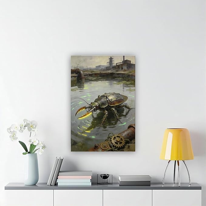 Framed Industrial Fantasy Wall Art for Living Room TV Wall Post Apocalyptic Style Home Decor 24x36inch(60x90cm)