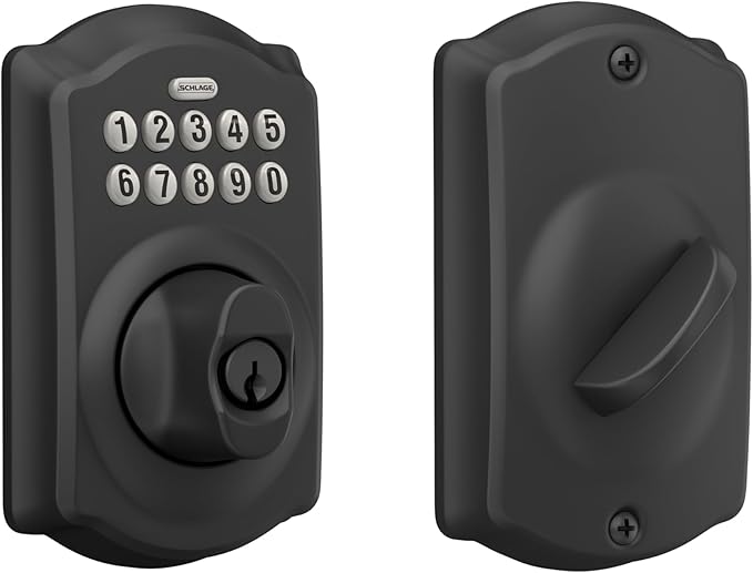 SCHLAGE BE365 CAM 622 Keypad Electronic Deadbolt, Matte Black