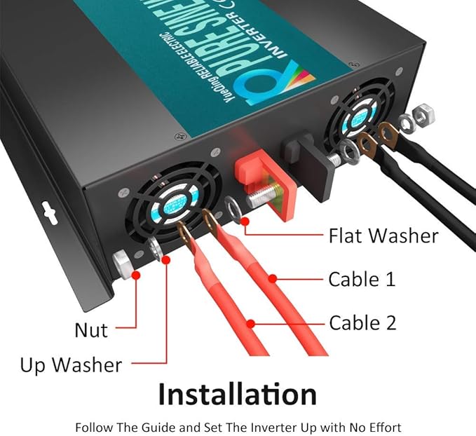 WZRELB 3000W 24V 110~120V Pure Sine Wave Solar Power Inverter with Remote Control Switch