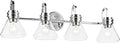 Kichler Farum 34" 4-Light Bathroom Vanity Light Fixture with Clear Glass in Chrome for Single or Double Vanity Over Mirror, Modern Wall Mount (34" x 9.5"), 55156CHCLR