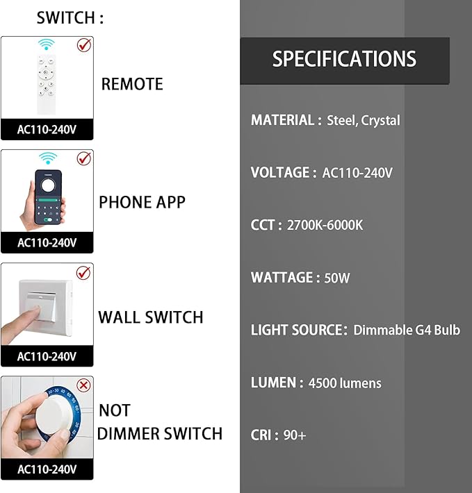 LED Chandeliers for Dining Room Adjust High Ceiling Chandelier Light Fixtures Entrance LED Dimmable Ceiling Pendant Drops Light Remote Lights for Living Room Stairwell 2700K 6000K