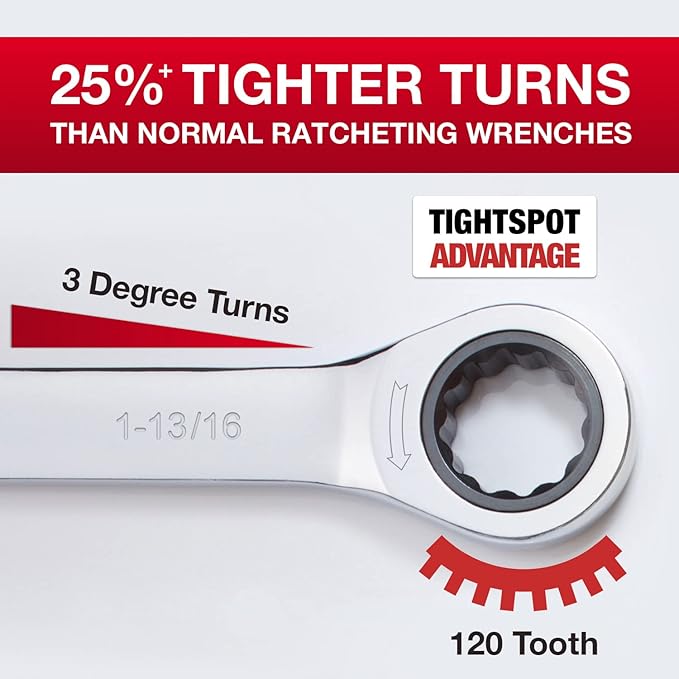 Jaeger 1-13/16 Inch Ratchet Wrench with 120-Tooth Ratcheting Precision and Hardened, Polished Steel for Projects with Tight Spaces