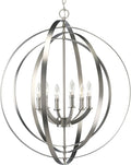 Equinox Collection Silver Six-Light Luxury Hanging Pendant Light