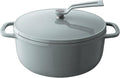 Vermicular Oven Pot 2.0 | Lightweight Enameled Cast Iron Pot | 22cm (3.7 Qt) | Non-Toxic | Induction-compatible | Dutch Oven | Made in Japan | Oyster Gray