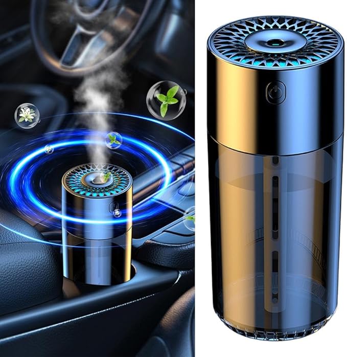 Car Humidifier, Car Diffuser, 300ml Car Diffusers for Essential Oils, Smart Car Air Freshener Diffuser, USB Cool Mist Humidifier Diffuser, 7-LED Color Changing, for Car Home Office Bedroom (Cologne)