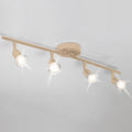 Qcyuui Modern 4-Light Track Lighting Kit, Flush Mount Gold Finish Ceiling Spot Lights Fixture, LED Track Light with Gold Flexibly Rotatable Light Head for Kitchen, Living Room, 4GU10 Bulb (Included)
