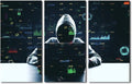 3 Pieces Canvas Wall Art Hacker Malware Framed Art Prints AI Big Data Artwork Prints on Canvas Hacker Giclee Gallery-Wrapped Posters and Prints Modern Home Decor Framed Ready to Hang, 60" Wx40 H