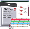 BTF-LIGHTING FCOB COB LED Strip RGBW 6500K 896LED/m 9.8FT DC24V Color Changing Flexible High Density Uniform Light 12mm Width for Home Indoor Decoration(No Adapter or Controller)