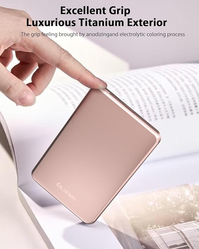[0.3" Ultra Slim] [Alloy-Made] ULiXWH for Magsafe Portable Charger for iPhone, 2025 Upgrade 5000mAh Fast Charging Magnetic Power Bank, Wireless Battery Pack for iPhone 17 Air 16 15 Pro Max 14 13, Pink