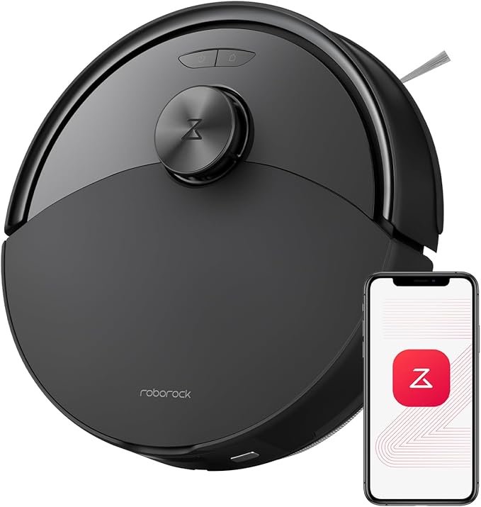 roborock Q10 S5 Robot Vacuum and Mop Cleaner, 10000Pa HyperForce Suction, Dual Anti-Tangle System, Auto-Lifting Mop, ReactiveTech Obstacle Avoidance, App Control, for Pet Hair and Carpet, Black