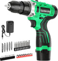 GardenJoy Cordless Power Drill Set: 12V Electric Drill with Battery and Charger, 42pcs Acessories, 3/8"Keyless Chuck, 2 Variable Speed, 24+1 Position, Compact Drill Driver Kit for Home & DIY Project