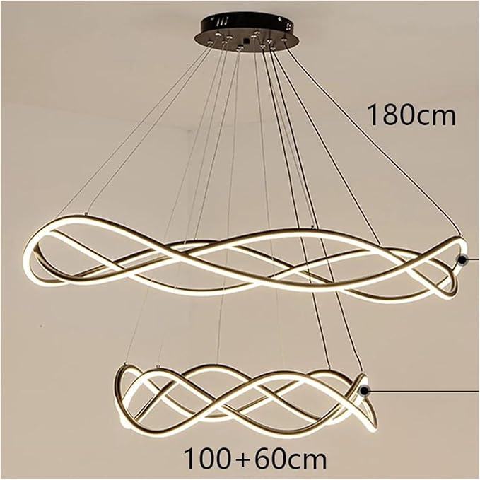 Modern Home Decor Led Lights Pendant Light Lamps for Living Room Chandeliers for Dining Hanging Indoor Lighting,Modern LED Chandelier(APP with RC Dimmable,Gold-D100 60cm)