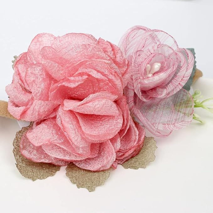 Toptim Baby Floral with Nylon Headbands for Newborn Girls Shower Photo (6 Colors)