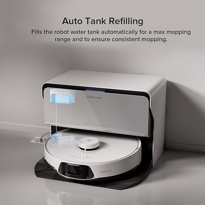roborock S8 Max Ultra with Auto Water Refilling and Drainage System Robot Vacuum and Mop, FlexiArm Design, Smart Dirt Detection, Self-Emptying, 8000Pa Suction for Various Floors, Pet Hair, White