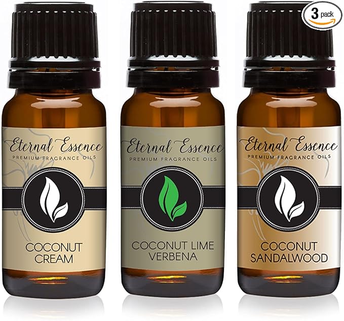 Trio (3) - Cream, Lime Verbena & Sandalwood - Premium Coconut Fragrance Oil - 10ML