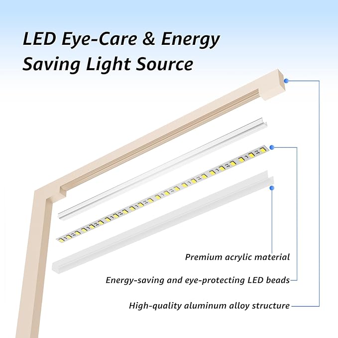 Aluminum LED Desk Lamp with Charging Station, Large 15W Table Lamp with Type-C Ports & 4 Color Temperature Modes(3000K-6000K), Dimmable Desk Light for Home Office,Bedroom (Includes Adapter)