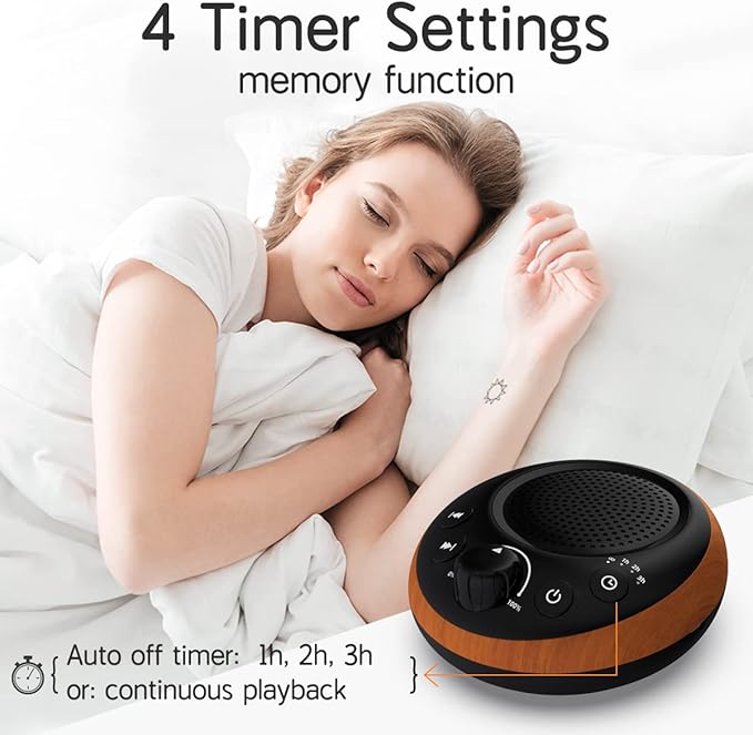 Brown Noise Sound Machine White Noise Machine Nonstop 30 Soothing Sounds Sound Therapy for Baby Kids Adults Sleep Machine 36-Level Vol Auto-Off Timer Memory Function for Home Travel Office