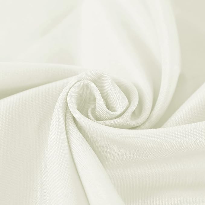 6 Pack Ivory Round Tablecloths 90 Inches Table Cloth Stain and Wrinkle Resistant Washable Polyester Table Cover Fabric for Party, Wedding,Dining,and Banquet Decoration