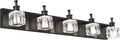 PRESDE Black Crystal Bathroom Vanity Light for Bathroom Modern 5 Light Vanity Lighting Fixtures