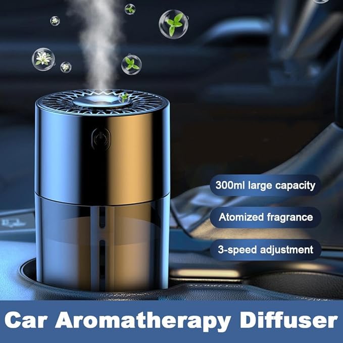 Car Humidifier,Car Diffuser,300ml Car Diffusers for Essential Oils,Smart Car Air Freshener Diffuser, USB Cool Mist Humidifier Diffuser, 7-LED Color Changing,for Car Home Office Bedroom(No Fragrance)