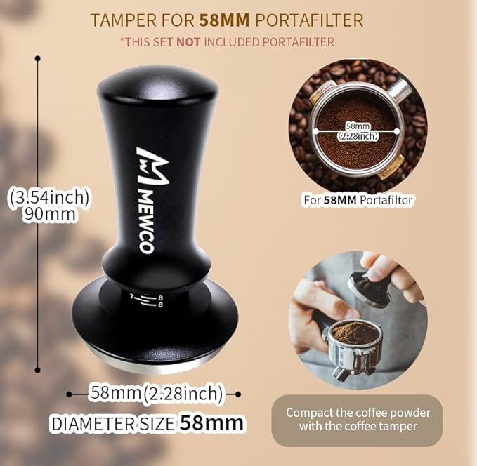 7 Pack Espresso Tamper Station&Coffee Distributor Tamper&Espresso WDT Stirrer&Coffee Tamping&Brush&Coffee Dosing Funnel&Espresso Puck Screen, Espresso Accessories for Bar Home Office (58 mm)