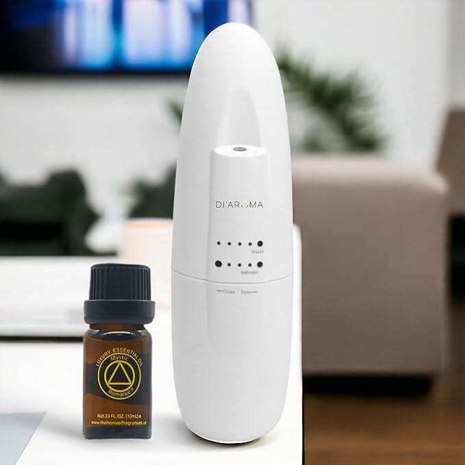 Di'Aroma Plug in Waterless Diffuser with Free My Way Zen- Fragrance, Waterless Diffuser for Essential Oil, Wall Plug in- Up to 500 Sq.Ft | Essential Oil Aromatherapy Diffuser (White)