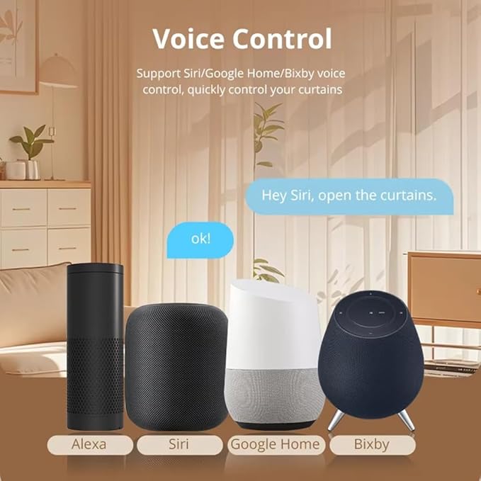 Matter Smart Curtain Track System, Hidden Motorized Curtain Rail, 1.8N.m 60kg Load, QR Pairing WiFi, Compatible with HomeKit Alexa Google Home SmartThings, Remote (5 meters (196.8 inches))