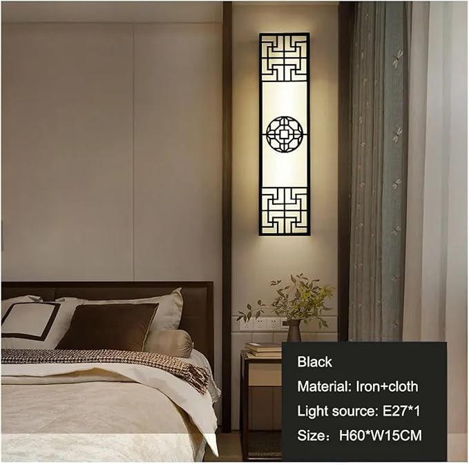 Chinese Style Bedroom Wall Lamp Strip Shaped Zen Background Wall Bedside Lamp Living Room Hallway Stairs Hotel Lighting,Elegant