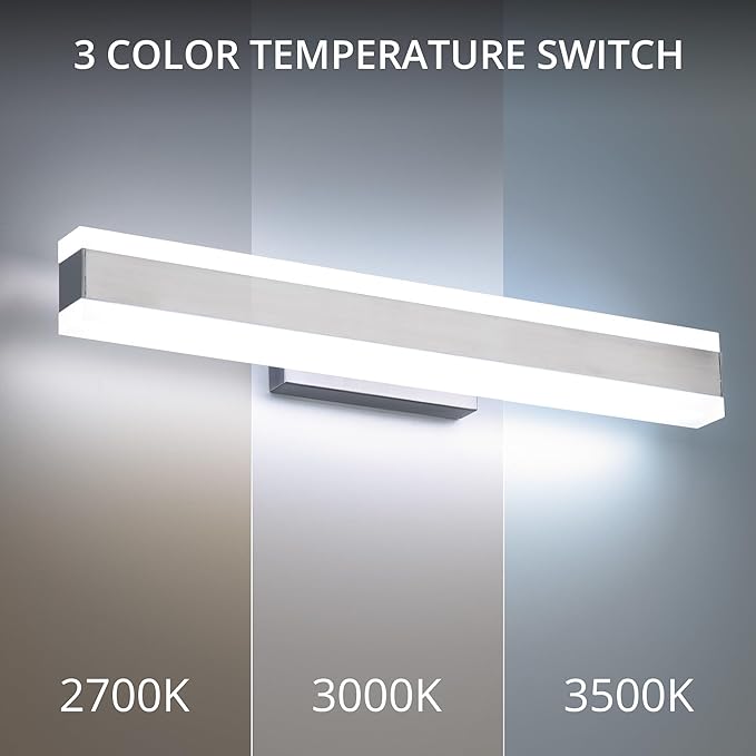 Modern Forms Cinch 37in LED Bathroom Vanity or Wall Light 3-CCT 2700K-3000K-3500K Set to 3500K in Brushed Nickel