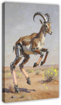 Framed Steampunk Mechanical Antelope Wall Art - Desert Futuristic Poster for Loft Living Room Decor 20x30inch(50x75cm)