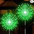 JJGoo Solar Firework Lights, 2 Pack 150 LEDs 2 Lighting Modes Solar Lights Outdoor Waterproof for Garden Patio Walkway Pathway Party Wedding Christmas Decorative - Green
