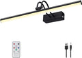 RAIFOOLLY Picture Light, Cordless Picture Lights for Wall, 16 Inch Picture Lights with Timer and Dimmable, 5000mAh Battery Wall Lights for Display Gallery Painting Art Frame Portrait - Black, Metal