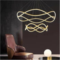 Modern Home Decor Led Lights Pendant Light Lamps for Living Room Chandeliers for Dining Hanging Indoor Lighting,Modern LED Chandelier(APP with RC Dimmable,Gold-D80 50cm)