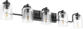 SOLFART 5 Lights Black Bathroom Light Fixtures Over Mirror Vanity Lights Scone Lighting Bathroom Lights for Mirror 41 Inch