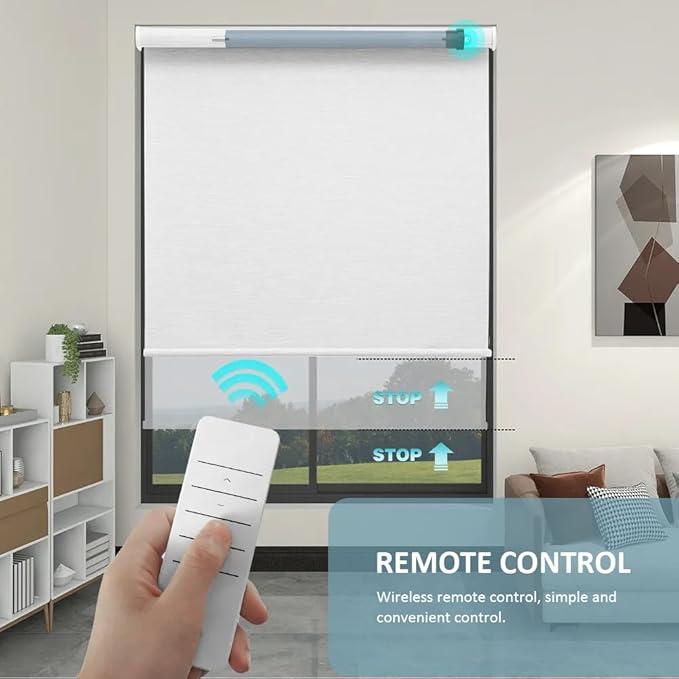 DC24V Matter Over WiFi Smart Blinds Motor 45mm, Motorized Roller Shade Kit Awning Opener, Works with Apple Home/Alexa/Google Home/SmartThings (20 N.m for Φ63mm（2-1/2"") Groove Tube