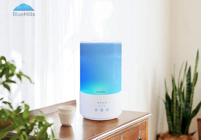 BlueHills Premium Set of Two Large 2500 ML and 4000 ML Tall XL Essential Oil Diffusers Humidifier Combo for Large Room Home with Décor LED Lights Great Gift – Value Pack of White