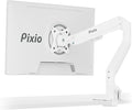 Pixio PS1S Wave White Single Monitor Arm Stand Desk Mount - Fits up to 32 inches Monitors and up to 19.8lbs. VESA Compatibility and Integrated Cable Management