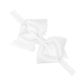 Wee Ones Baby Girl's Extra Small Grosgrain Bow On Matching Elastic Band, 0-6 Months, White