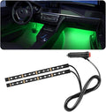 povtii Car LED Strip Light, 24 LED RGB Auto Under Dash Interior Atmosphere Lights, Cigarette Lighter Decorative Lamp Ambient Night Light, Universal Lighting Kit Car Accessories (Green)
