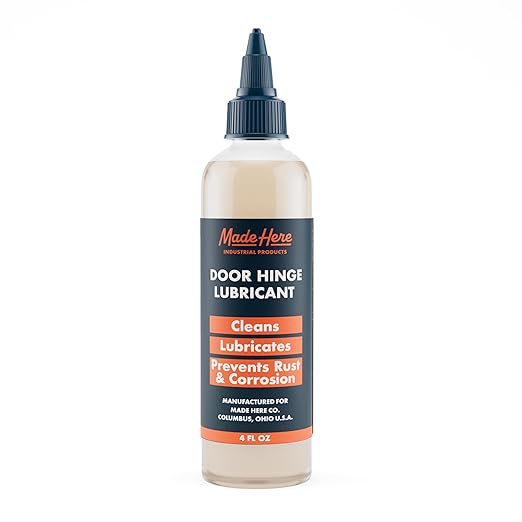 Made Here Co.Door Hinge Lubricating Oil - Smooth Performance for Doors, Hinges, and Locks | Non-Toxic | Odor-Free | Protects Against Rust & Corrosion | for Multi-Surface Application | 4oz