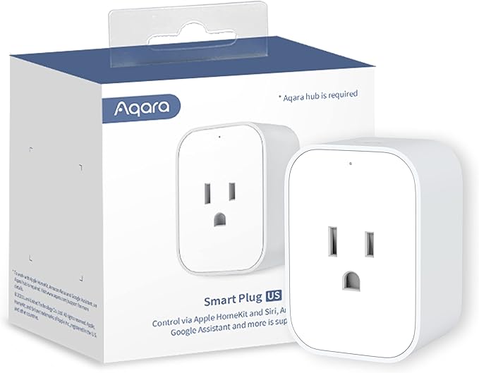 Aqara Zigbee Smart Plug with Energy Monitoring,Overload Protection,Scheduling and Voice Control, 15A Outlet Compatible with Alexa, Google Assistant, and Apple HomeKit Compatible