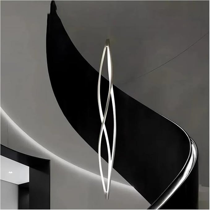 Pendant Lights, Modern Home Decor Led Lights Pendant Light Lamps Forstaircase Chandeliers for Living Room Hanging Indoor Lighting(APP with RC Dimmable,White 180cm)
