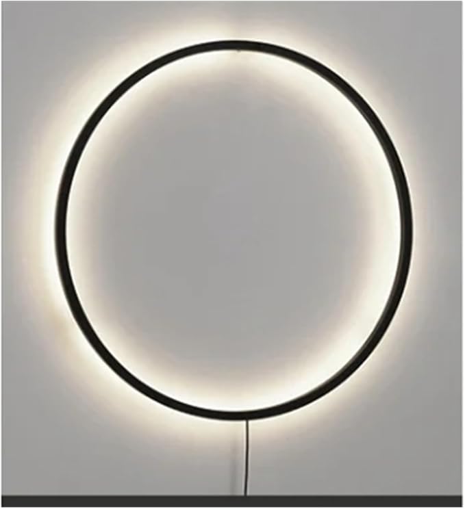 Wiring-Free Living Room Sofa Background Wall Decoration - Minimalist Bedroom lamp Ring Art Atmosphere Wall Light,Kitchen Island (Warm 60cm B)