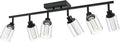 MELUCEE LED Track Light Semi Flush Mount Ceiling Spotlight 6 Lights Bathroom Light Fixtures Over Mirror with Flexibly Rotatable Light Heads, Built-in LED Chips, 5-Color Temperature Adjustable